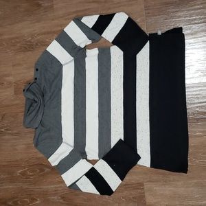 (MP) T by Talbots Striped Casual Turtleneck Knit Sweater Top Loungewear Comfy